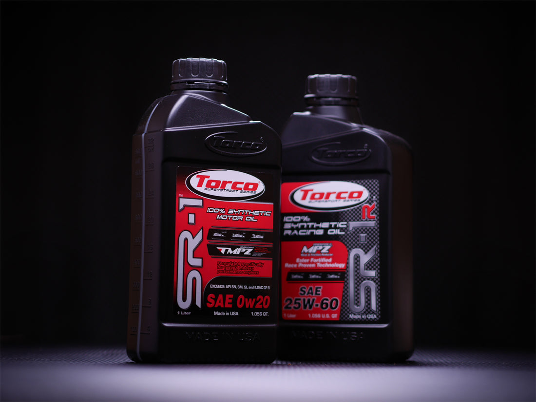 Torco SR-1 and SR-1R high performance engine oils