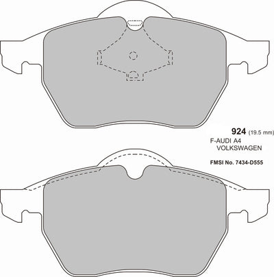 AUDI A3 (8L1) S3 Quattro  Front Performance Brake Pads 0924