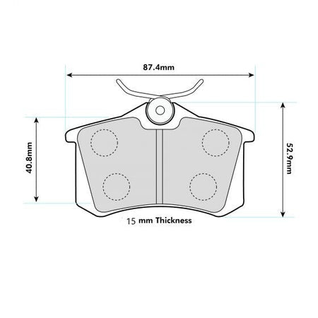 Volkswagen Corrado Rear Performance Brake Pads 0974
