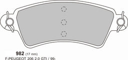 PEUGEOT 306 2.0 HDi without Wear indicator PBS Front Pads, Performance Brake Pads 0982