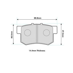 Honda Civic EK9 Rear PBS Performance Brake Pads 1142