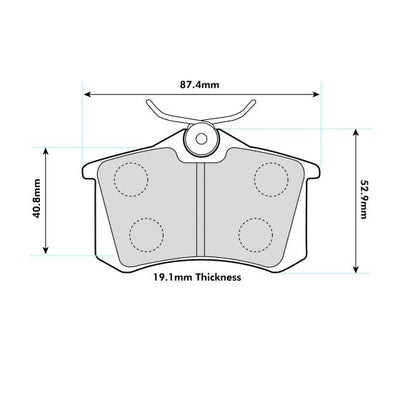 Golf GTI MK4 1.8 Rear Performance Brake Pads 1192 AUDI FORD SEAT SKODA VOLKSWAGEN cross ref to FCP541