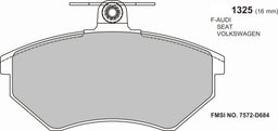 VW Corrado 2.9 Front  Performance Brake Pads 1325