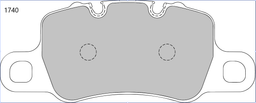 Porsche 991.2 GT3 4.0 RS with steel discs Rear Performance Brake Pads 1740