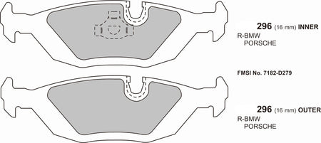 6 Series BMW E24  Performance brake pads  0296