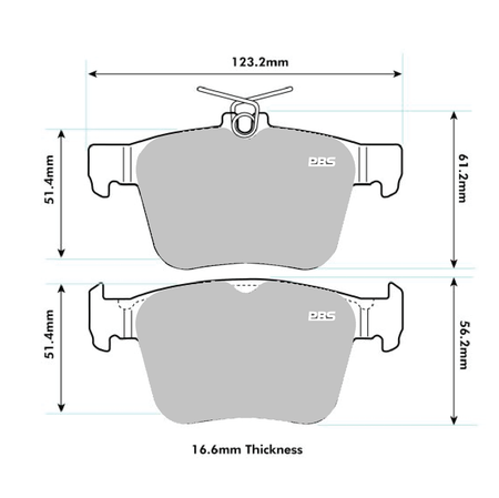 GOLF R MK7  5G1, BQ1, BE1, BE2 2.0 4Motion Rear PBS Performance Brake Pads 7002