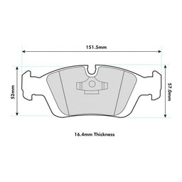 BMW Z3  (E36)  2.0/2.2/2.8/3.0 Front Performance Brake Pads 8001