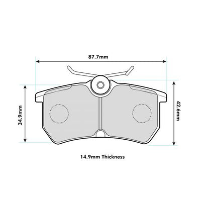 Ford Fiesta Mk7 1.0 EcoBoost Rear Performance Brake Pads 8171
