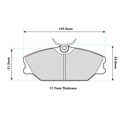 PEUGEOT 306 2.0 HDi with Wear indicator PBS Front Pads, Performance Brake Pads 8193