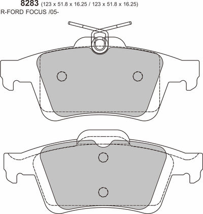 Ford Focus ST Mk2 Rear  Prorace Pads 8283
