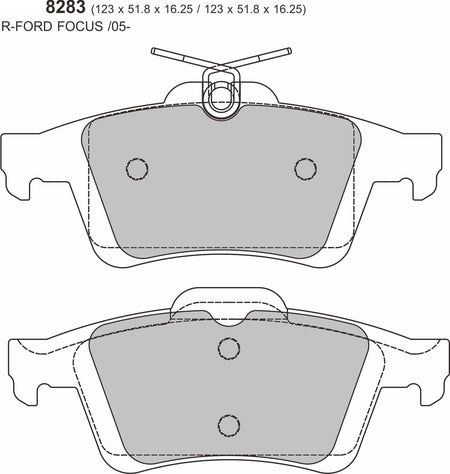 Ford Focus ST Mk2 Rear  Prorace Pads 8283