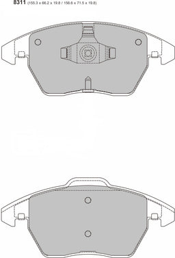 PEUGEOT 208 1.6 HDI Front Performance Brake Pads with 302mm discs PBS 8311
