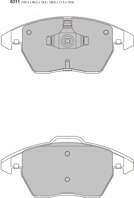 PEUGEOT 208 1.6 HDI Front Performance Brake Pads with 302mm discs PBS 8311