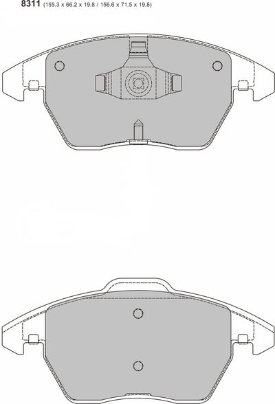 PEUGEOT 207 1.6 RC Front Performance Brake Pads with  PBS 8311