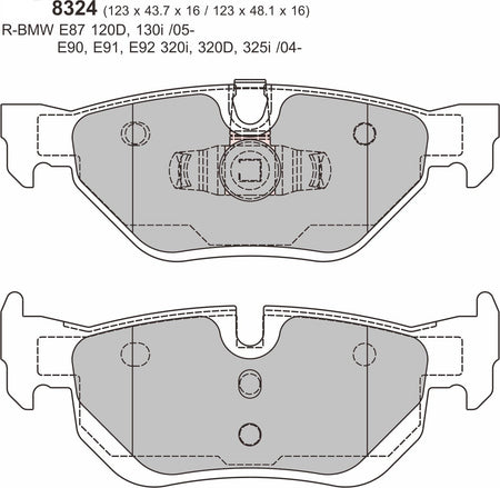 BMW 3 SERIES E92/E93 325 Rear Performance Brake Pads 8324