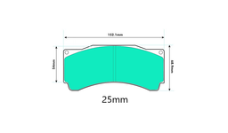 AP 6pot CALIPER TCR Fitment 25mm Performance Brake Pads 8448