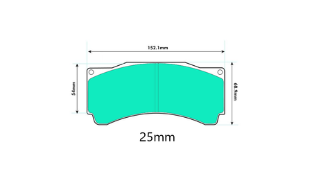 AP 6pot CALIPER TCR Fitment 25mm Performance Brake Pads 8448