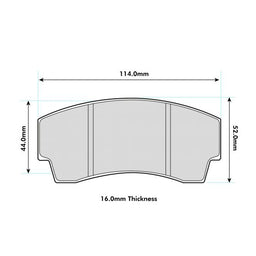 Alcon H Type 16mm Performance Brake Pad 8495