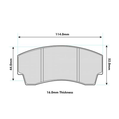Alcon H Type 16mm Performance Brake Pad 8495