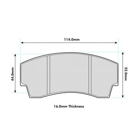 Alcon H Type 16mm Performance Brake Pad 8495
