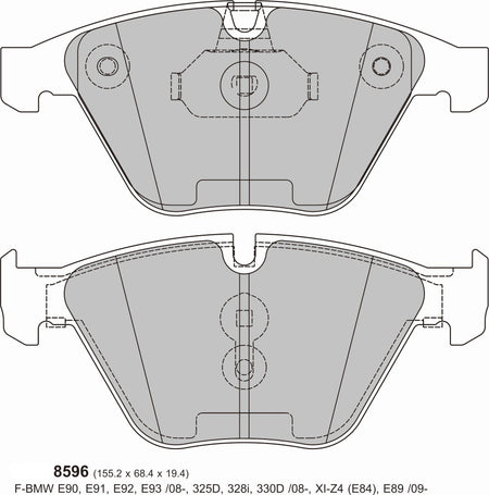 BMW 3 SERIES Touring (E91) 318i/318D/320I/320D Front Performance Brake Pads 8596