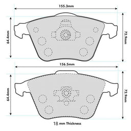 Focus ST MK2  Performance Brake Pads 8602 18mm  Thick