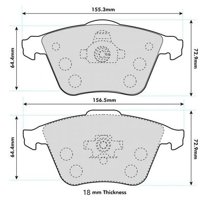 Focus ST MK2  Performance Brake Pads 8602 18mm  Thick