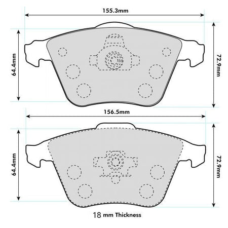 MAZDA 3 (BL) 2.3 MPS Turbo Performance Brake Pads 8602 18mm Thick