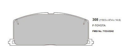 Toyota MR2 MK1 Front Performance Brake Pads 0308