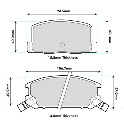 Toyota MR2 MK1-MK2 & MK3 Rear Performance Brake Pads 0405