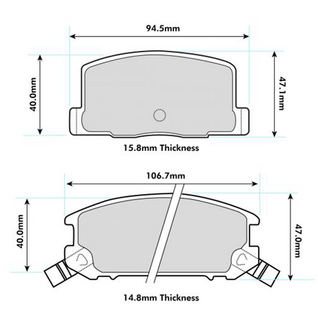 Toyota MR2 MK1-MK2 & MK3 Rear Performance Brake Pads 0405